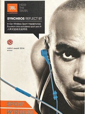 JBL Synchros Reflect BT In-Ear Bluetooth Sport Headhpones - Blue